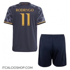 Real Madrid Rodrygo Goes #11 Seconda Maglia Bambino 2023-24 Manica Corta (+ Pantaloni corti)